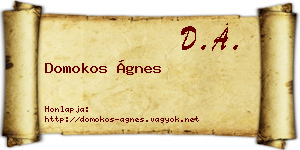 Domokos Ágnes névjegykártya