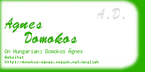 agnes domokos business card
