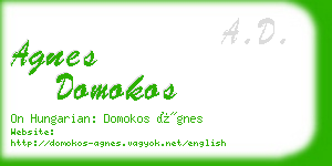 agnes domokos business card